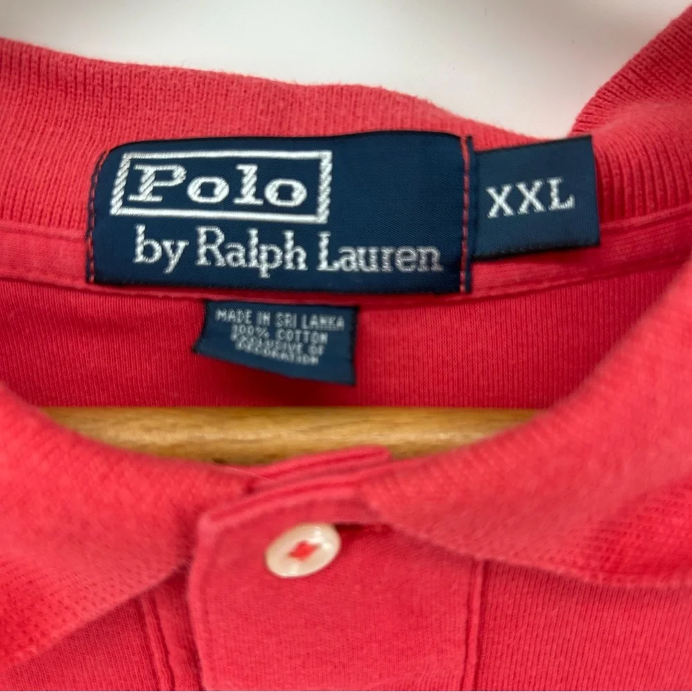 Polo Ralph Lauren Polo‎ Shirt Men 2XL Salmon Pink Pony Embroidery Rugby